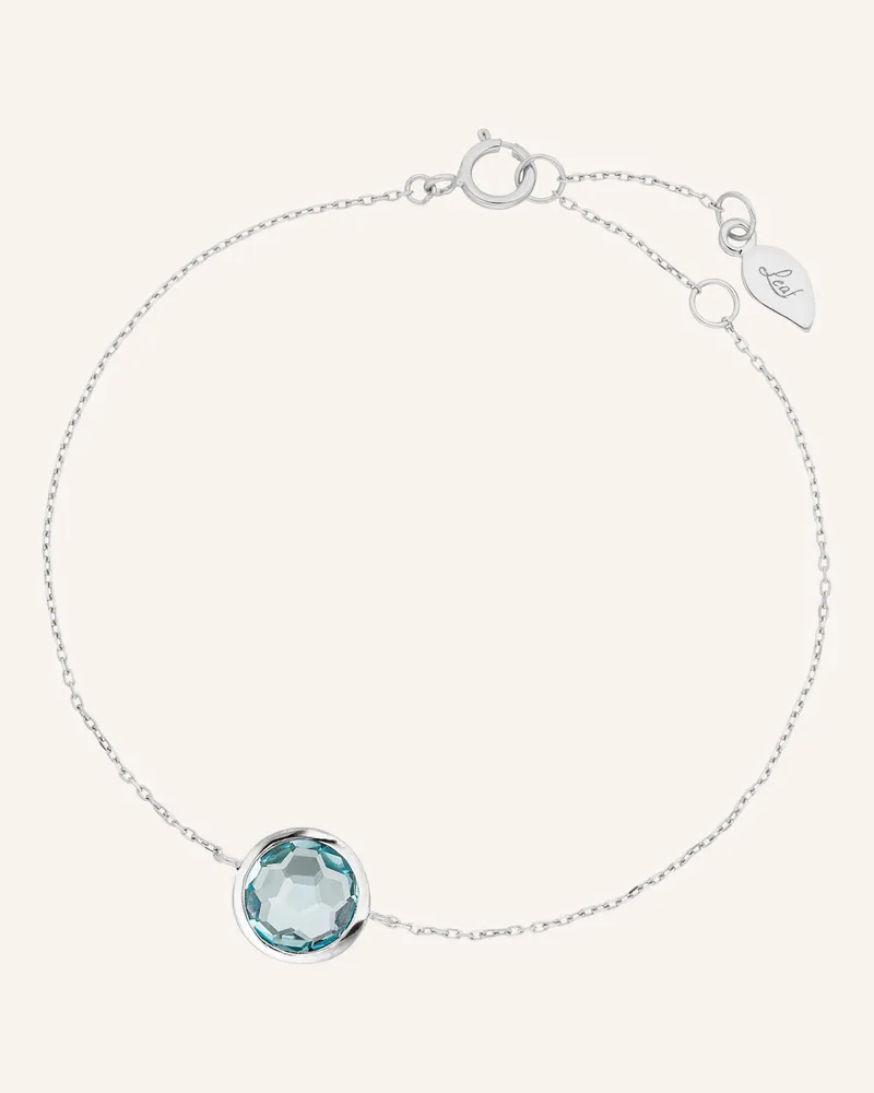 Leaf Armband BLUE TOPAZ aus 14 Karat Weißgold Weissgold