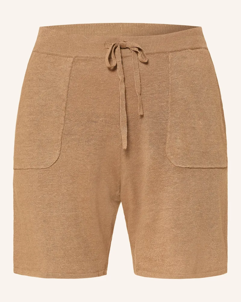 Darling Harbour Strickshorts Aus Leinen braun Cappuccino