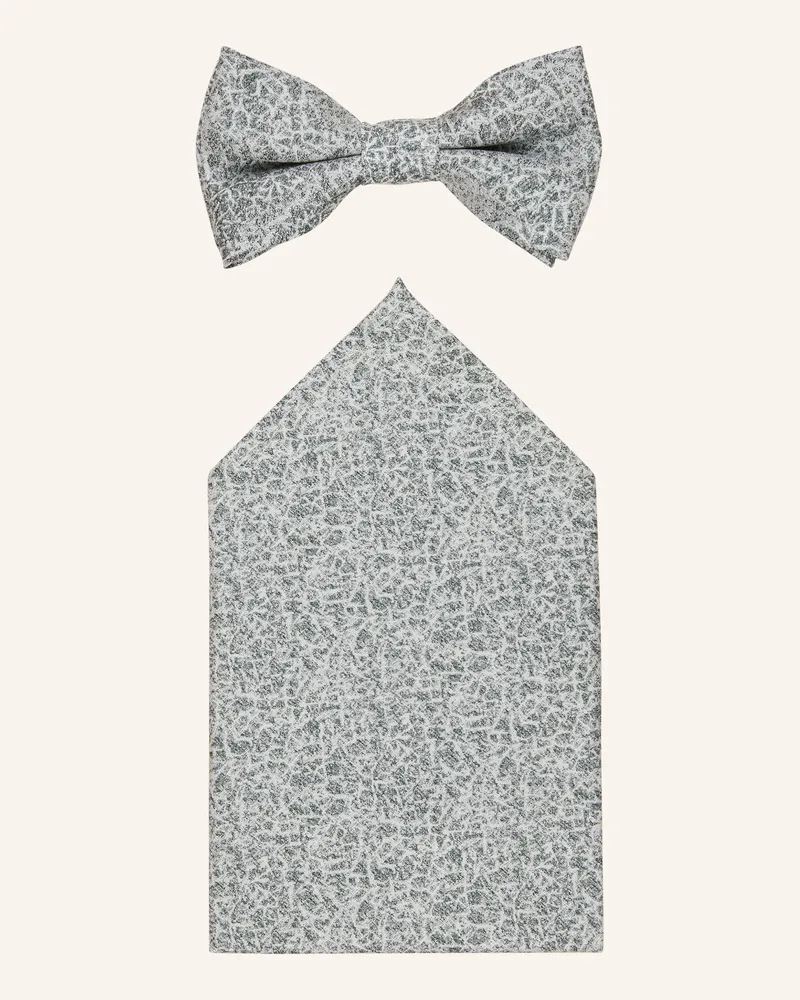 Wilvorst Set: Fliege Und Einstecktuch gruen Grün