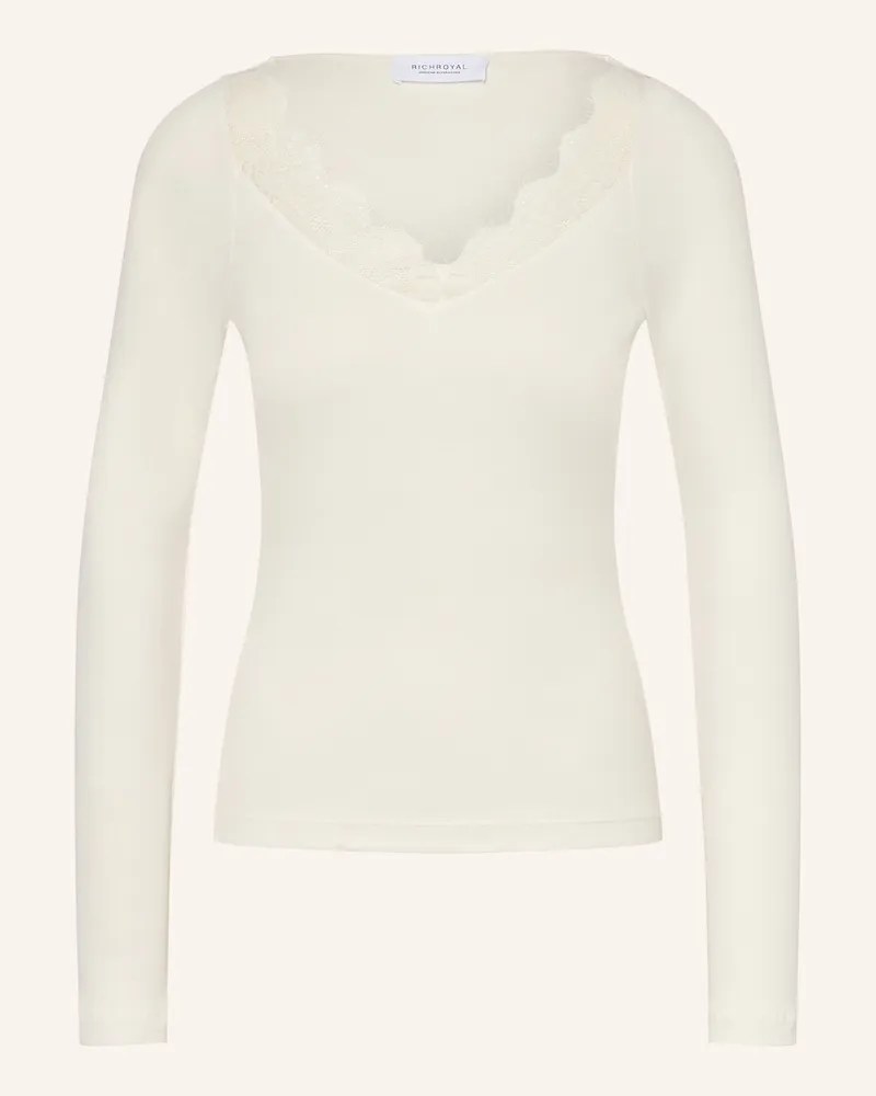 Rich&Royal Longsleeve Mit Spitze weiss Weiss