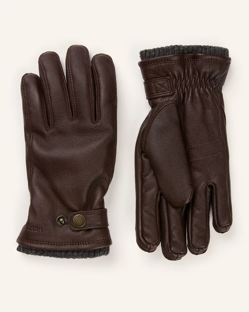 Hestra Lederhandschuhe Utsjö braun Dunkelbraun