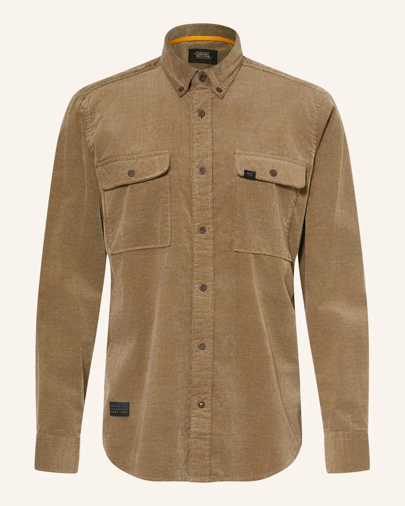 Camel Active Samt-Overshirt gelb Camel