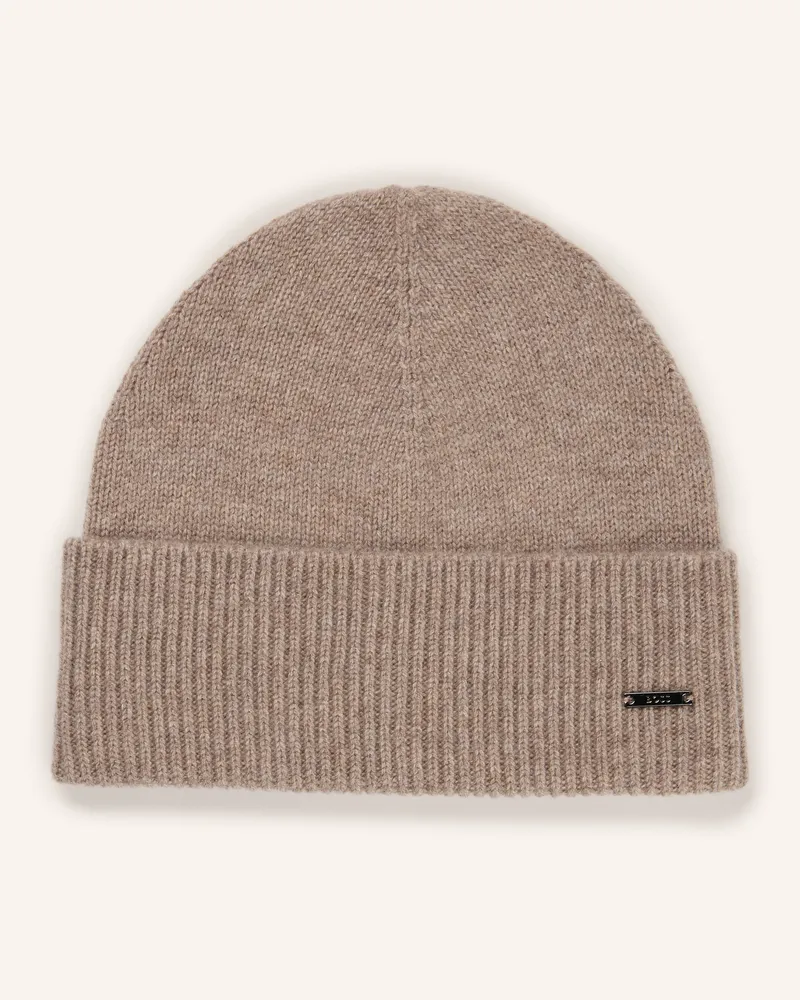 HUGO BOSS Cashmere-Mütze Honesto braun Hellbraun