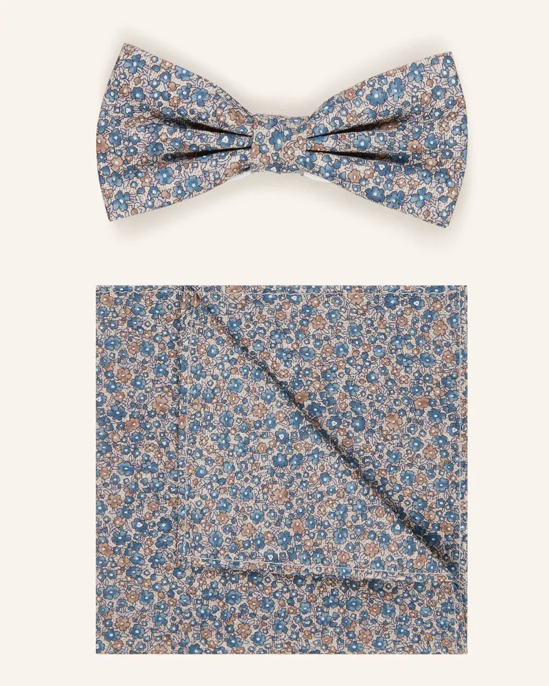 paul Set: Fliege und Einstecktuch Blau