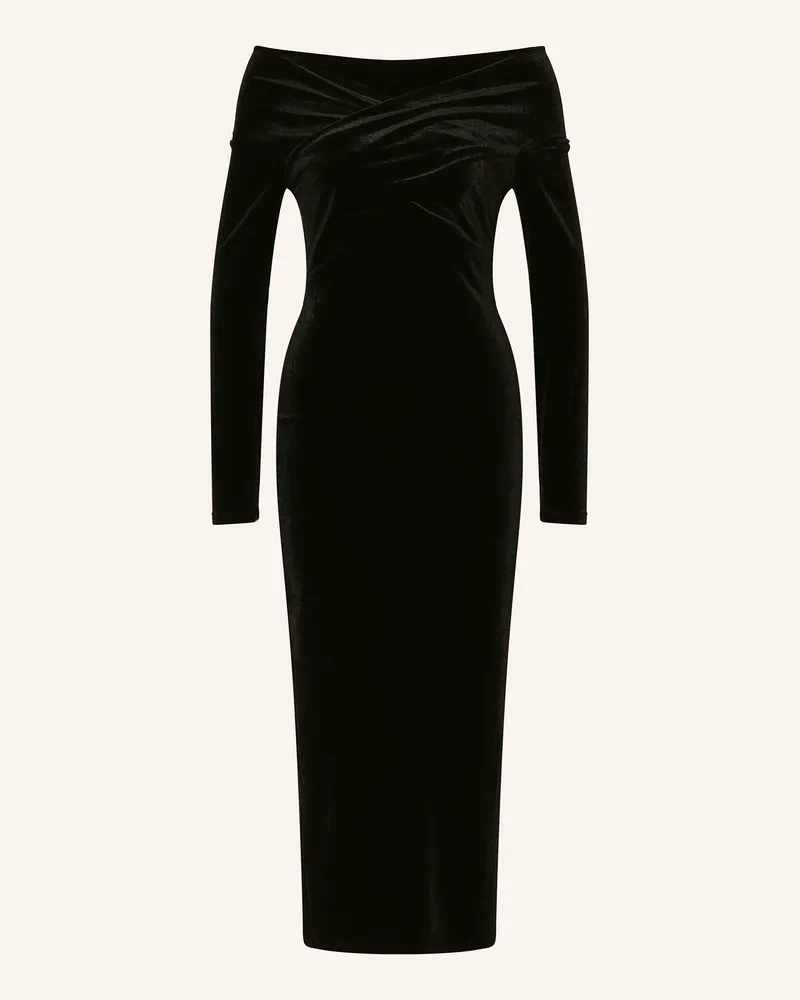 AllSaints Etuikleid DELTA VELVET aus Frottee Schwarz