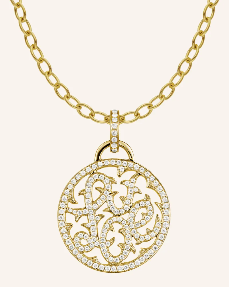 CADA Kette Medium Floral Love gold Gold