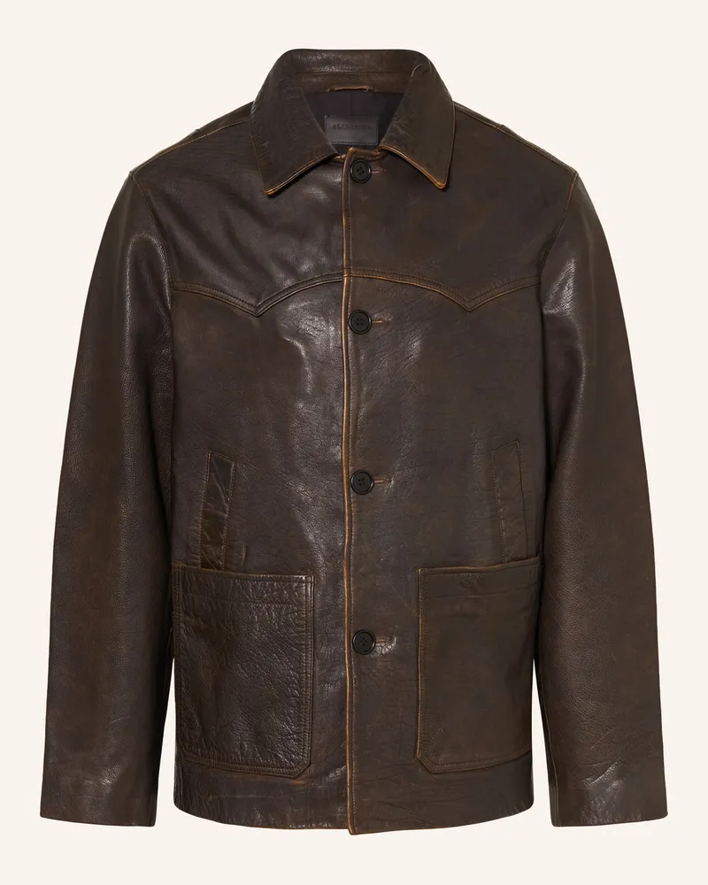 AllSaints Lederjacke Hartwell braun Dunkelbraun