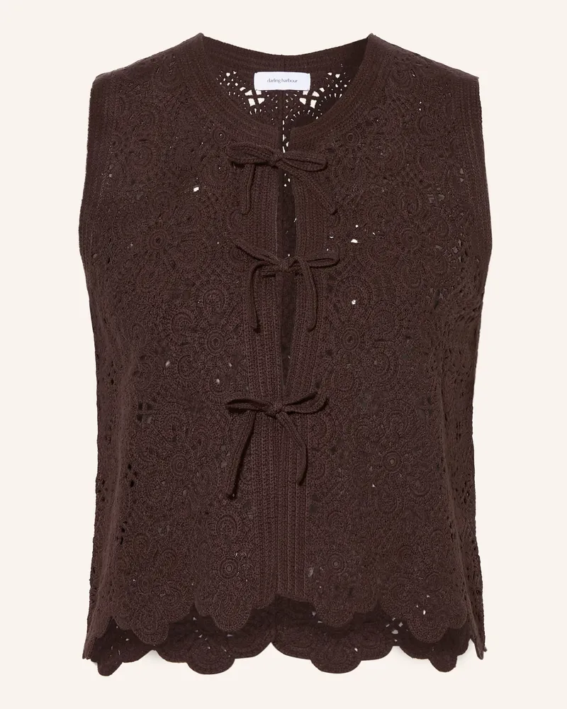 Darling Harbour Häkelweste braun Dark