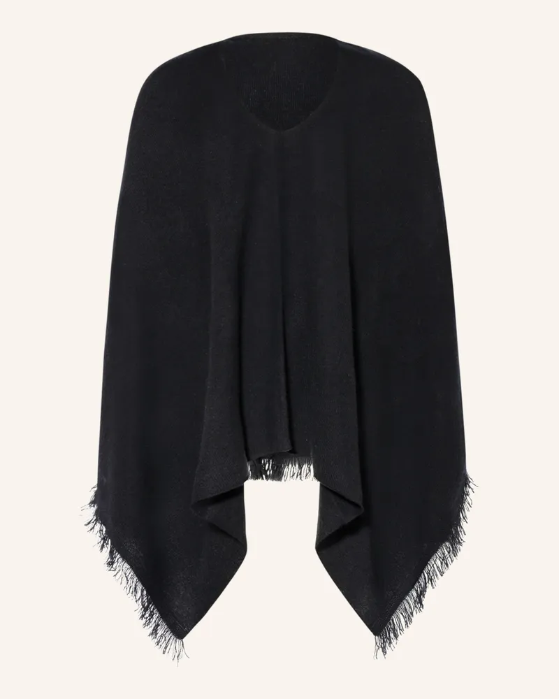 Repeat Cashmere-Poncho Schwarz