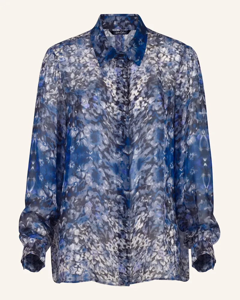 Helene Galwas Bluse Aus Bedruckter Chiffonseide Lisa blau Blau