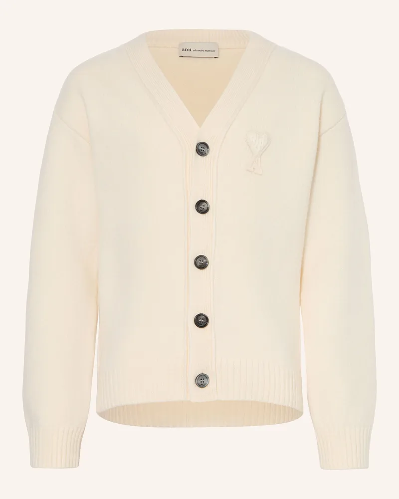 AMI Paris Strickjacke weiss Creme