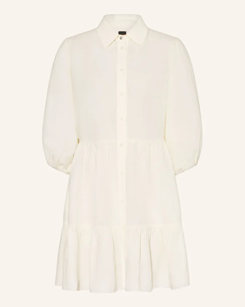 HUGO BOSS Hemdblusenkleid Disenna Mit 3/4-Arm Und Leinen weiss Ecru