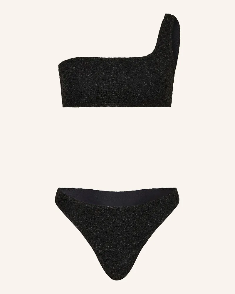 Missoni One-Shoulder-Bikini Mit Glitzergarn schwarz Schwarz
