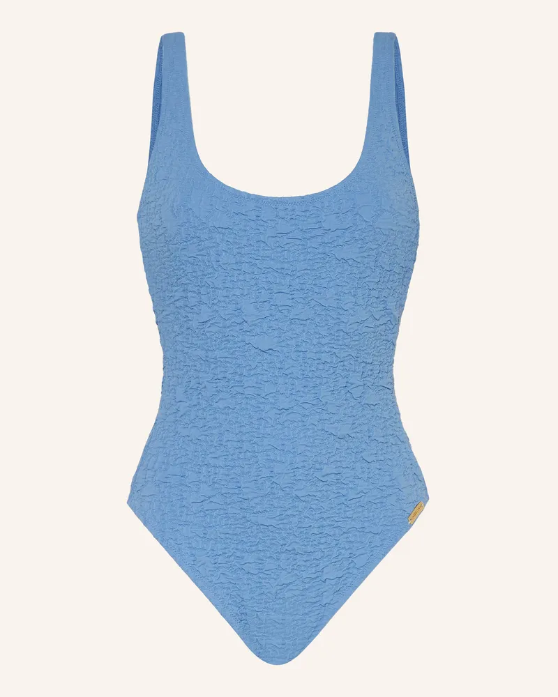 watercult Badeanzug Tidal Texture blau Hellblau
