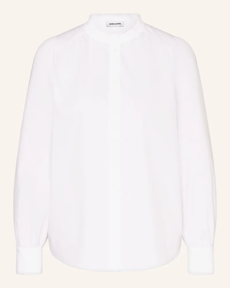 More & More Bluse mit Plissees Weiss