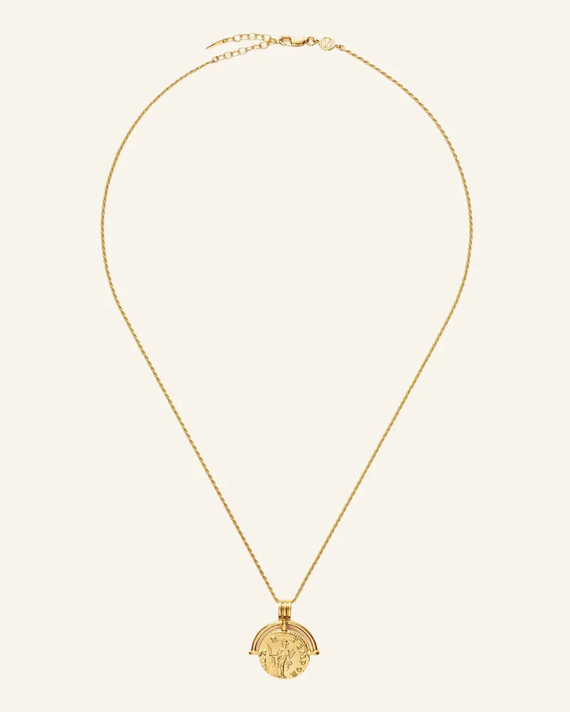 Missoma Ketten Mit Anhänger Lucy Williams Medium Engravable Roman Arc Coin Necklace By Glambou gold Gold