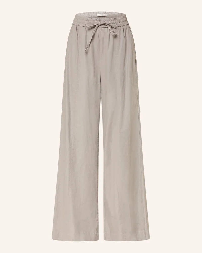 Gestuz Marlenehose GZLIANE mit Leinen Grau