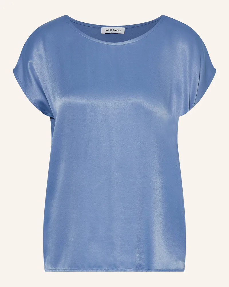 More & More Blusenshirt im Materialmix Blau