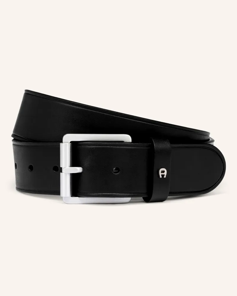 Aigner Ledergürtel Casual schwarz Schwarz