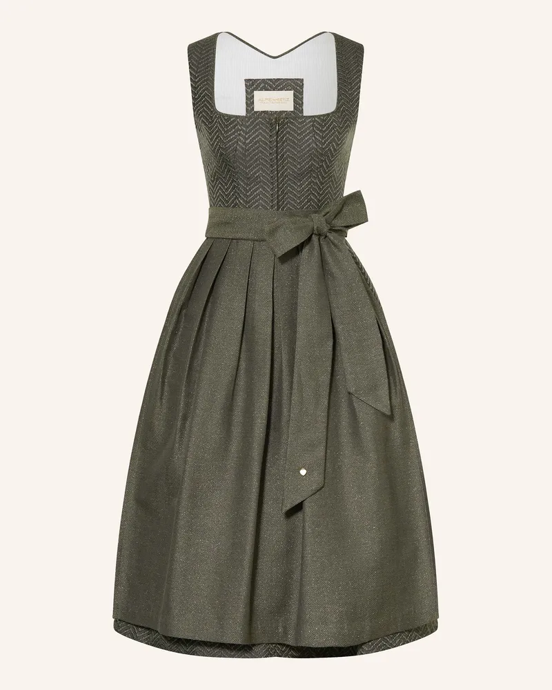 AlpenHERZ Dirndl CLAUDIA mit Glitzergarn Oliv