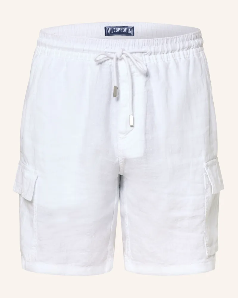 Vilebrequin Cargoshorts Thalassa Aus Leinen weiss Weiss