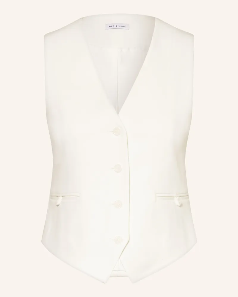 Mrs & HUGS Blazerweste Weiss