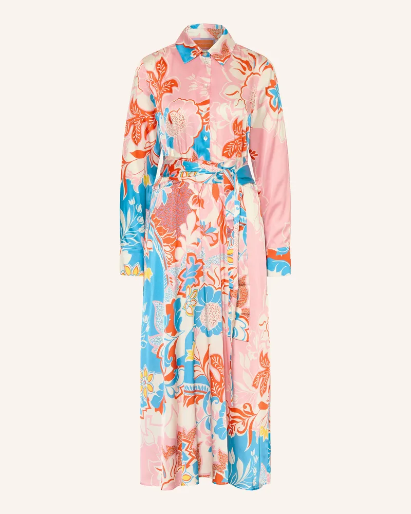 ANNA's dress affair Hemdblusenkleid Mit Seide blau Rosa