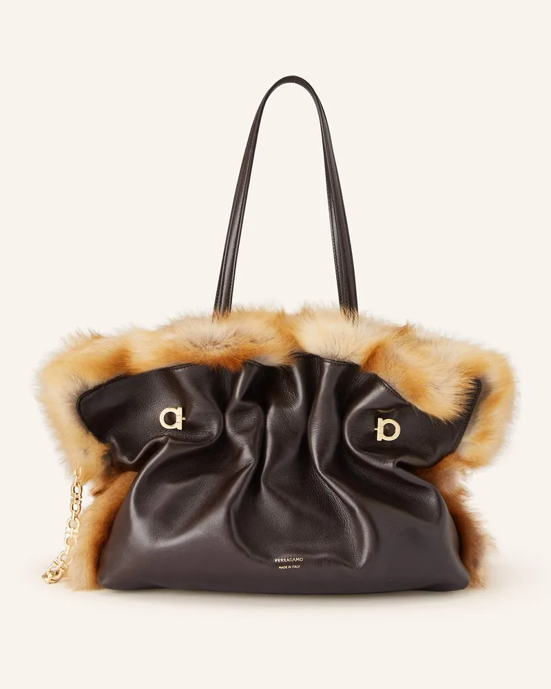 Ferragamo Handtasche Dunkelbraun