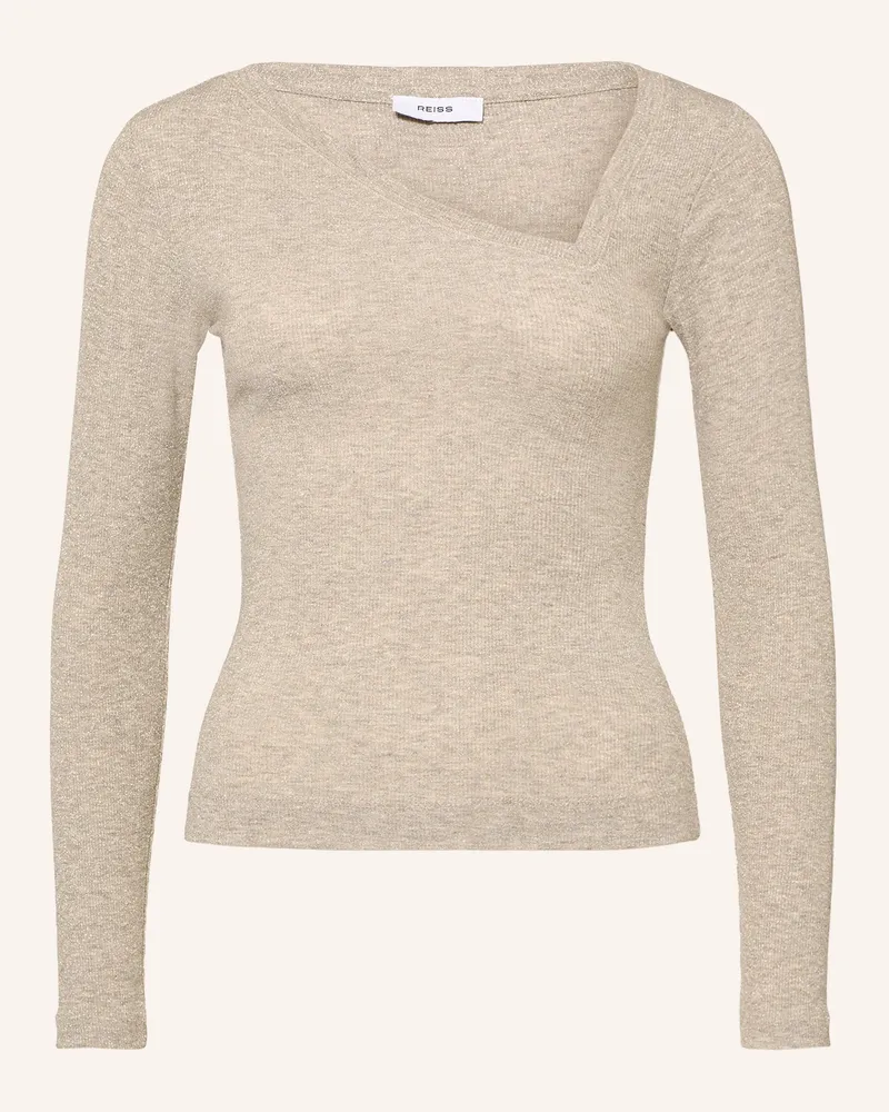 Reiss Longsleeve Fliss Mit Glitzergarn gold Hellbraun