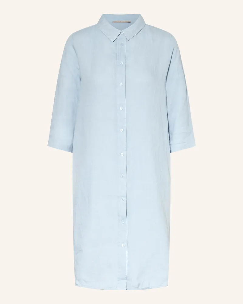 (THE MERCER) N.Y. Hemdblusenkleid Aus Leinen Mit 3/4-Arm blau Hellblau