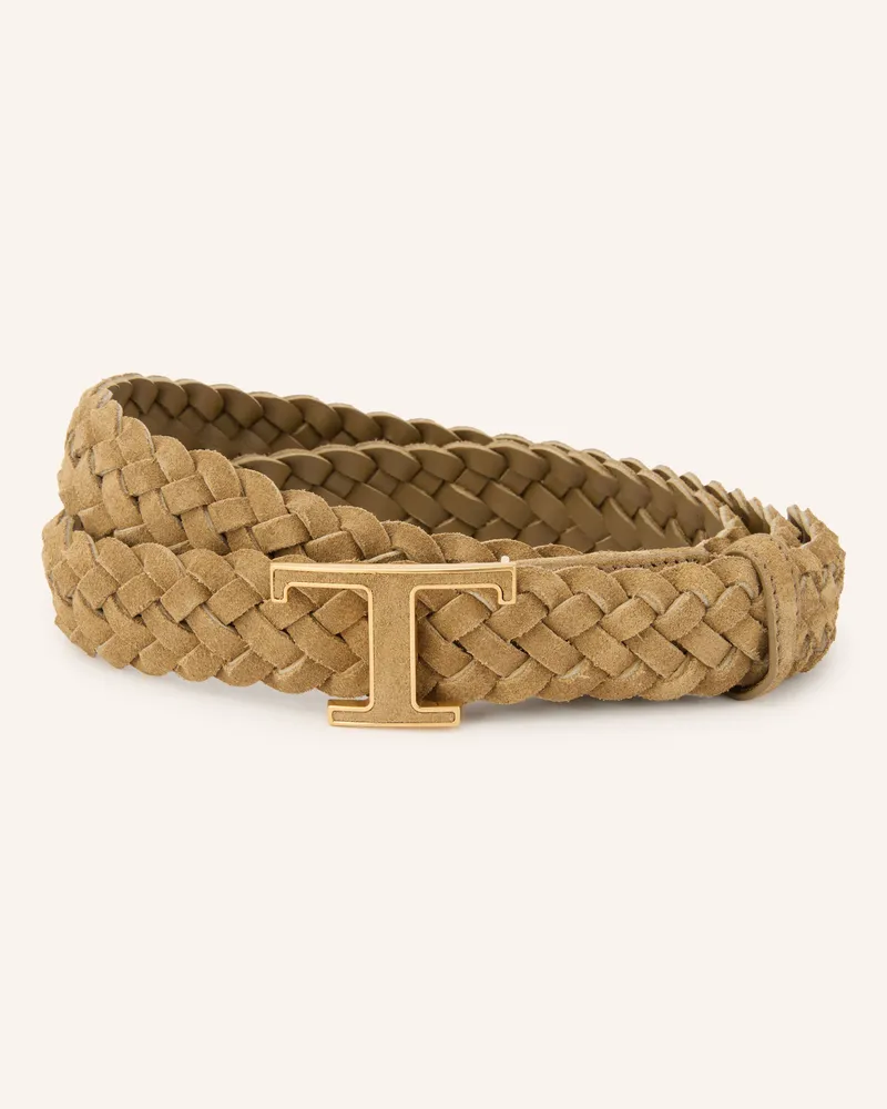 TOD'S Flechtgürtel Aus Leder braun Hellbraun