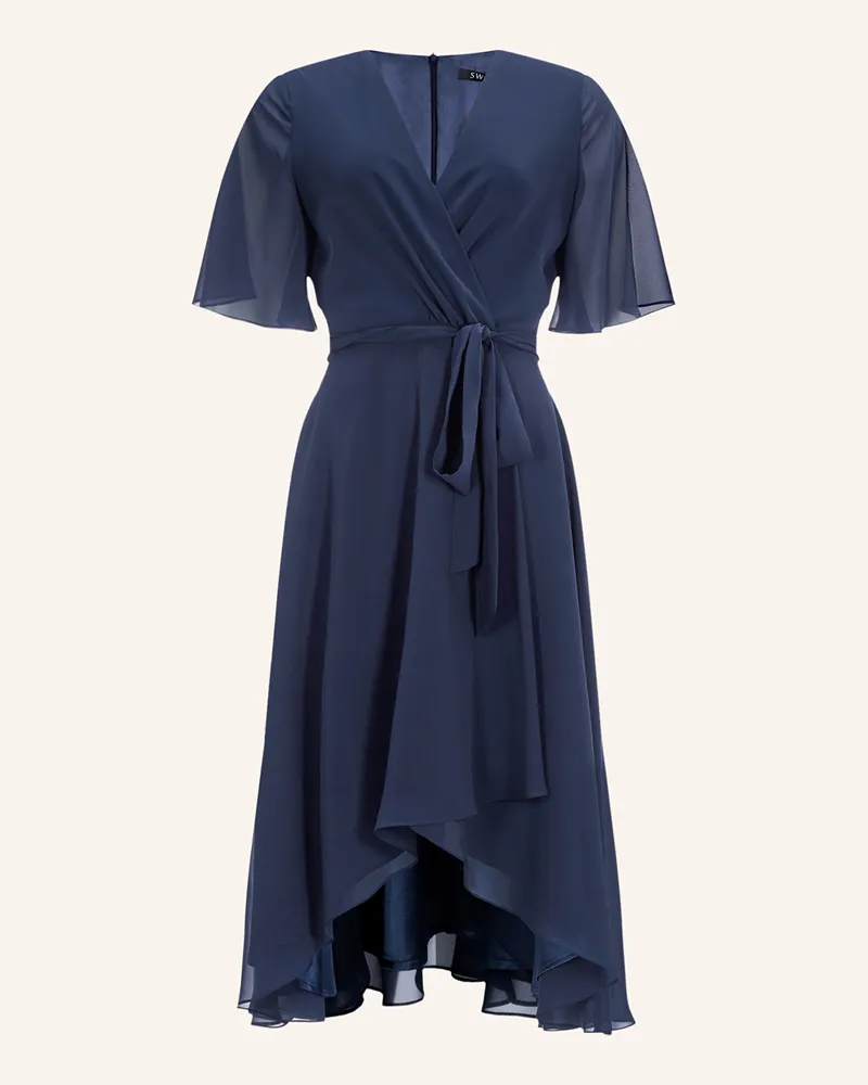 Swing Cocktailkleid In Wickeloptik blau Dunkelblau