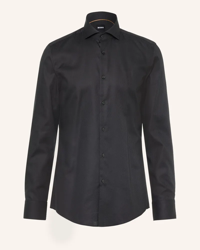 HUGO BOSS Hemd Hank Slim Fit schwarz Schwarz