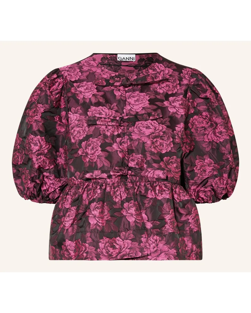 Ganni Blusenshirt aus Jacquard Pink