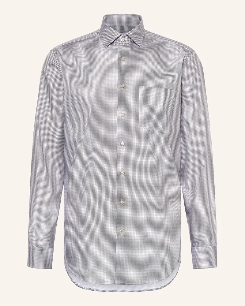 Seidensticker Hemd Regular Fit beige Dunkelbraun