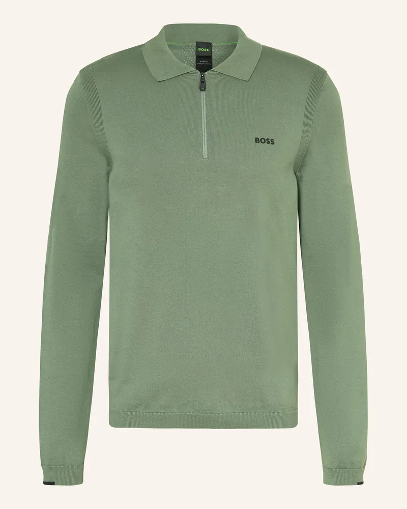 HUGO BOSS Strick-Poloshirt Ever X gruen Grün