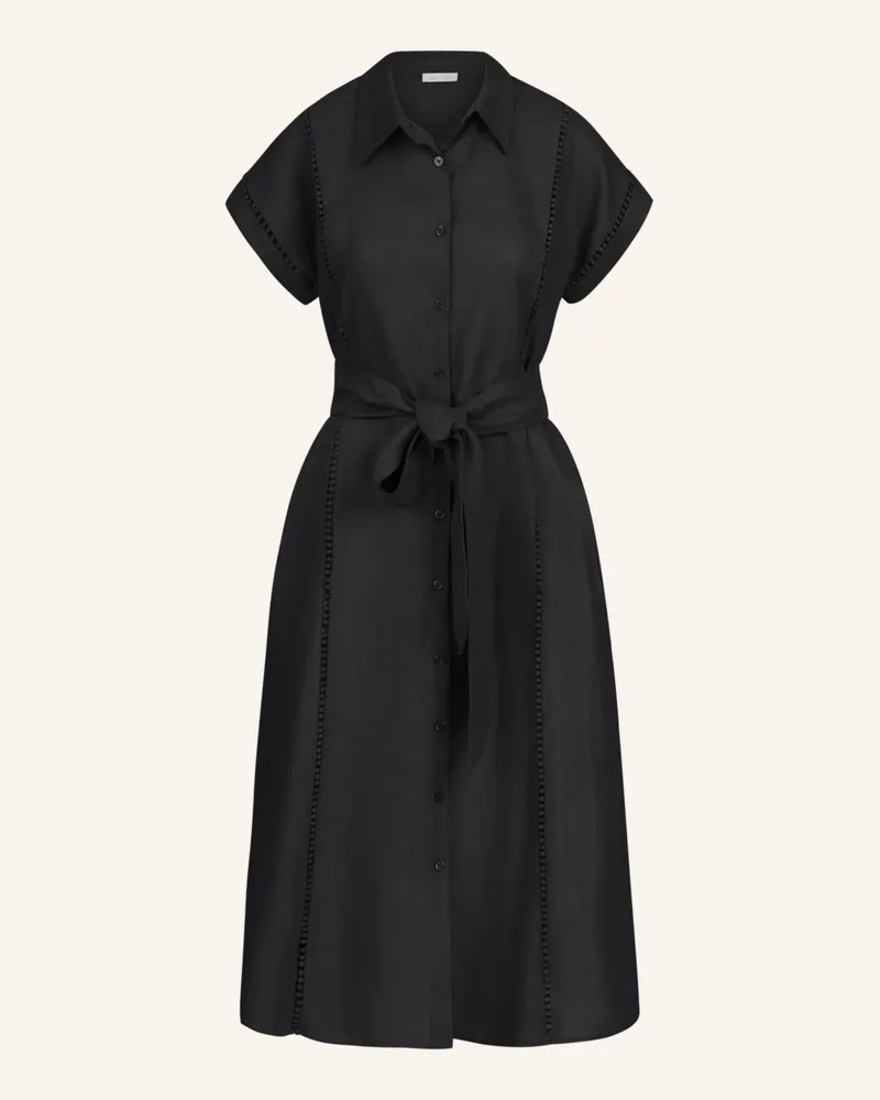 Mint & Mia Langes Leinen Kleid schwarz Schwarz