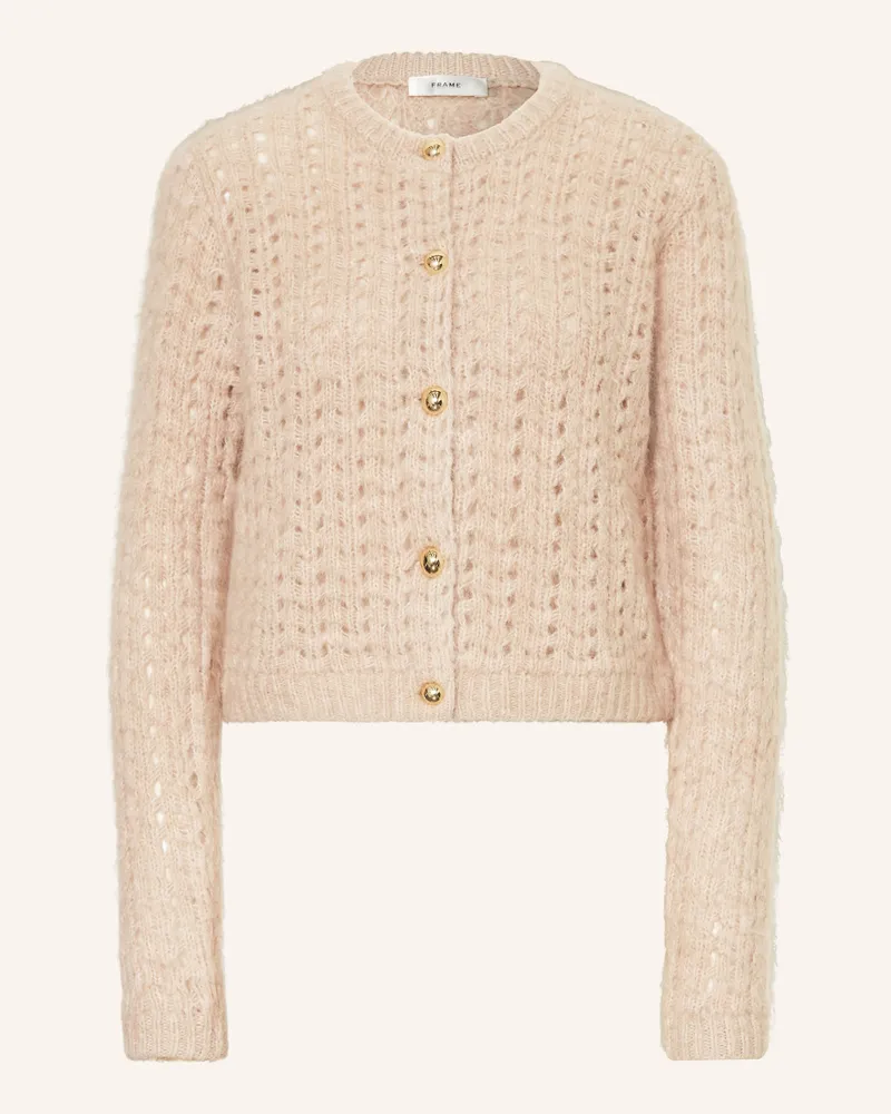 Frame Denim Strickjacke THE PLUSH CARDI mit Alpaka Creme