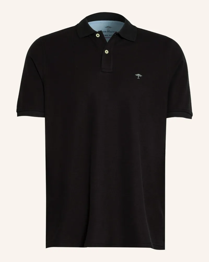 Fynch-Hatton Piqué-Poloshirt schwarz Schwarz
