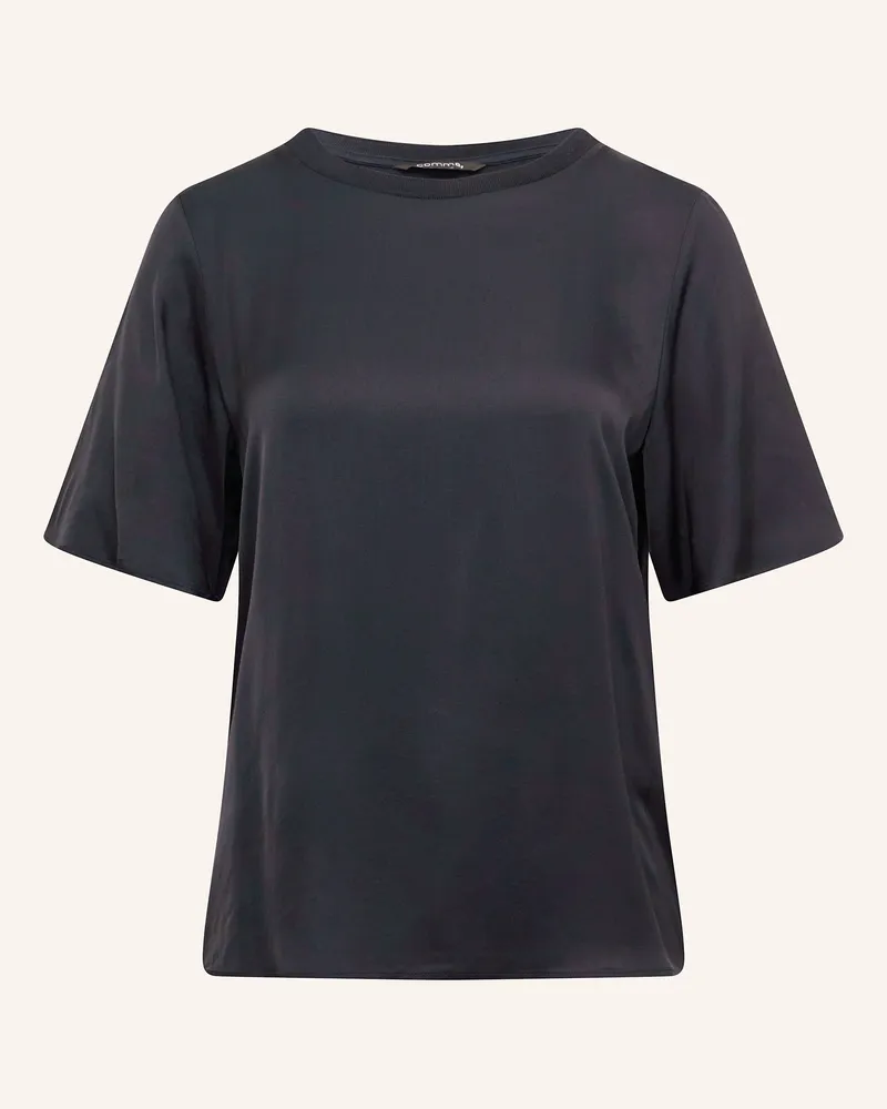 COMMA Blusenshirt aus Satin Dunkelblau