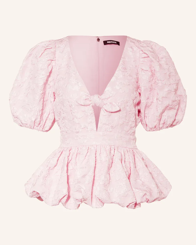 ROTATE Birger Christensen Jacquard-Top mit Rüschen Rosa