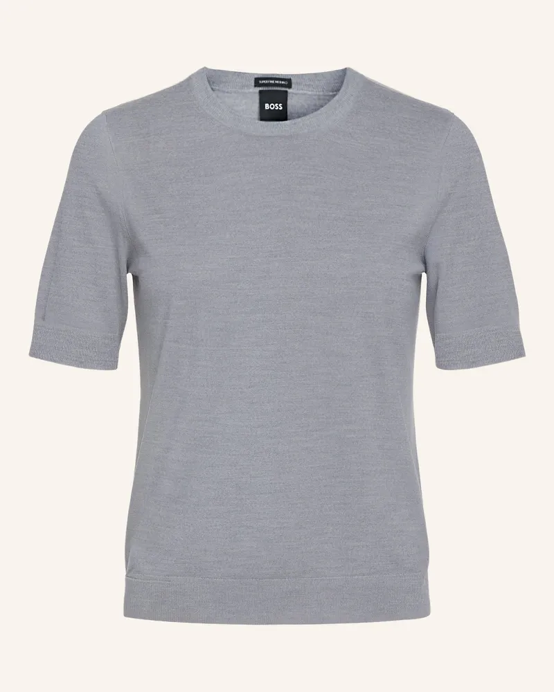 HUGO BOSS Strickshirt FARBELLA Hellgrau