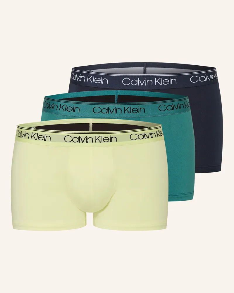 Calvin Klein 3er-Pack Boxershorts Micro Stretch Low Rise blau Hellgelb