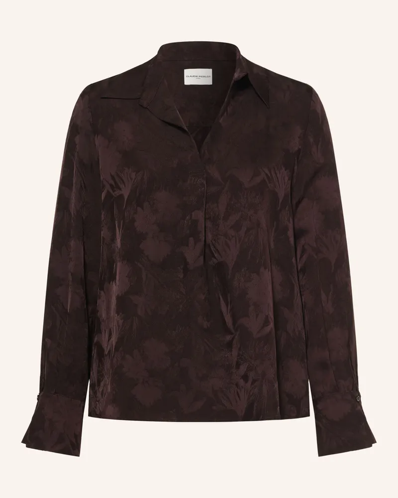 Claudie Pierlot Blusenshirt Aus Jacquard braun Dunkelbraun