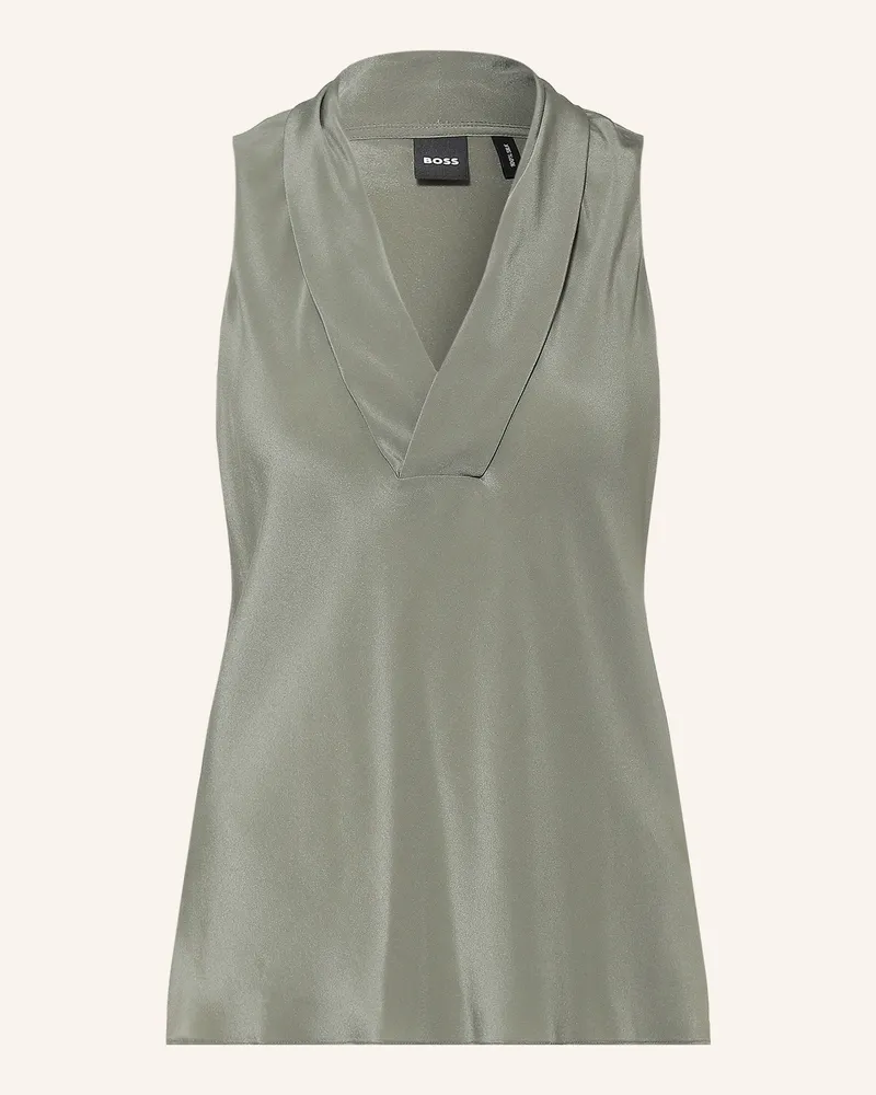 HUGO BOSS Blusentop Bolaru Aus Seide gruen Grün