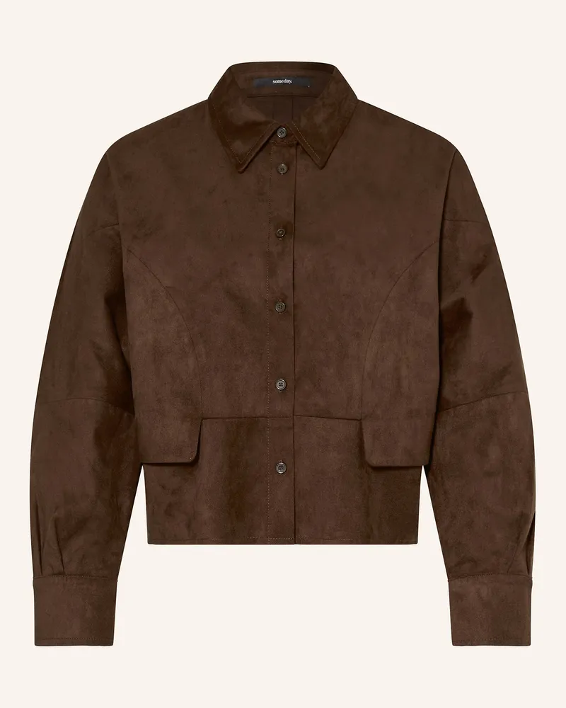 someday. Jacke Nylia In Lederoptik braun Dunkelbraun