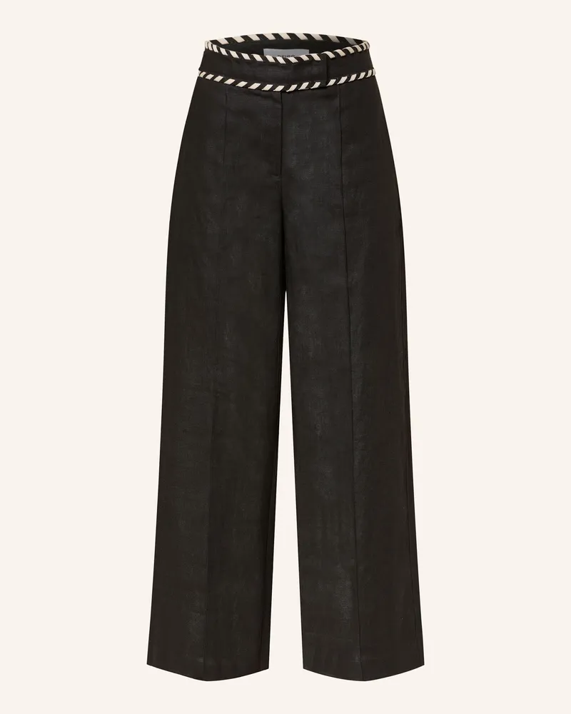 Reiss Marlenehose FAWN aus Leinen Schwarz