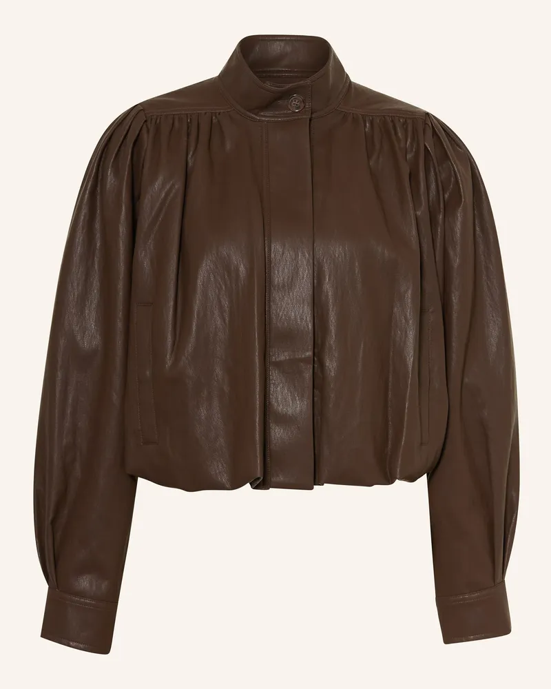 Mrs & HUGS Jacke In Lederoptik braun Dunkelbraun