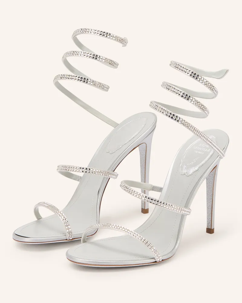 René Caovilla Sandaletten Cleo Mit Schmucksteinen silber Grau