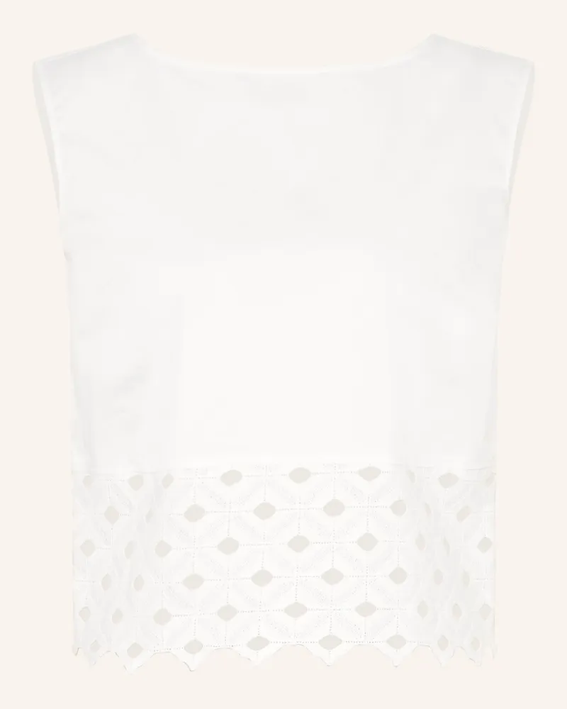 Max Mara Top Maggio Im Materialmix weiss Weiss